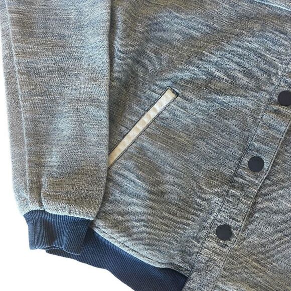 Vtg Guess Blue Snap Up Front Varsity Jacket Women’s Size Small Cotton Pockets - Picture 3 of 5